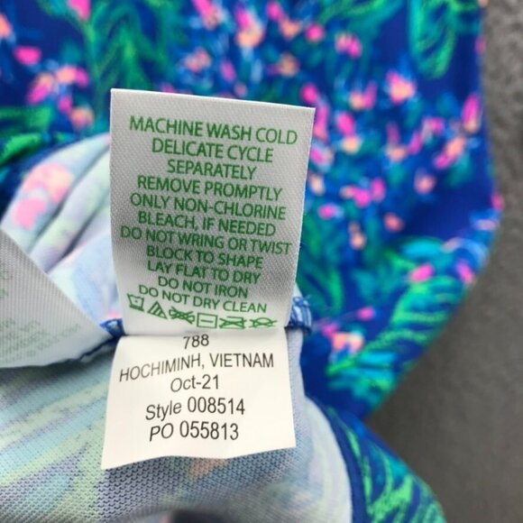 LILLY PULITZER Womens SMALL Braedyn Botanical Print Eclipse Blue Shift Dress - Picture 9 of 14